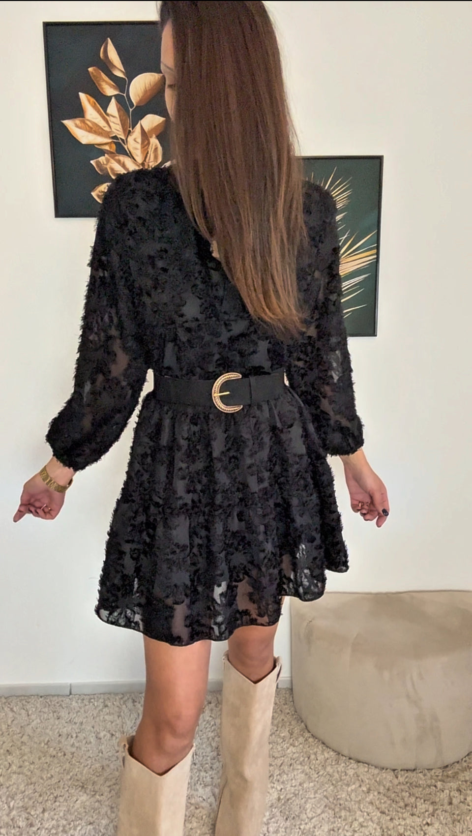 Robe KATIA (noir, écru, rose)