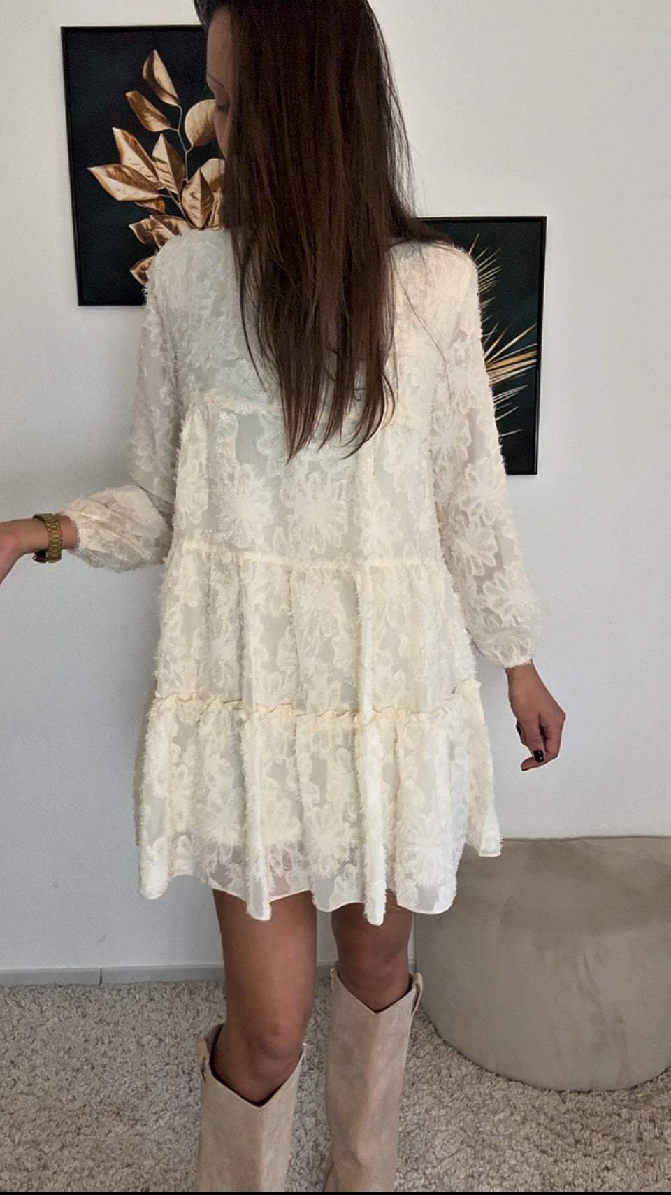 Robe KATIA (noir, écru, rose)