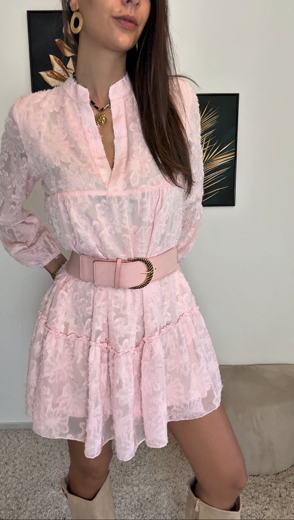 Robe KATIA (noir, écru, rose)