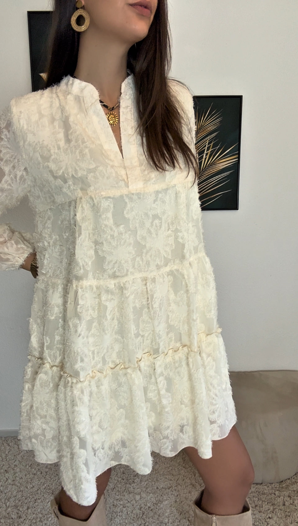 Robe KATIA (noir, écru, rose)