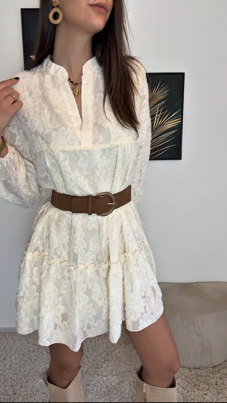 Robe KATIA (noir, écru, rose)