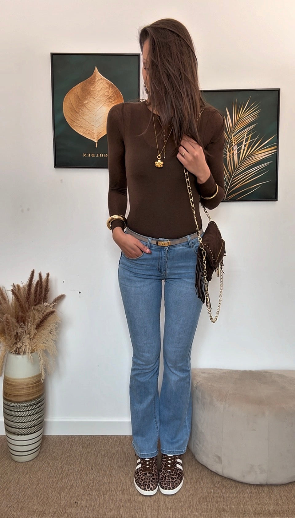 Top OPHELIE marron (cachemire) Le dernier