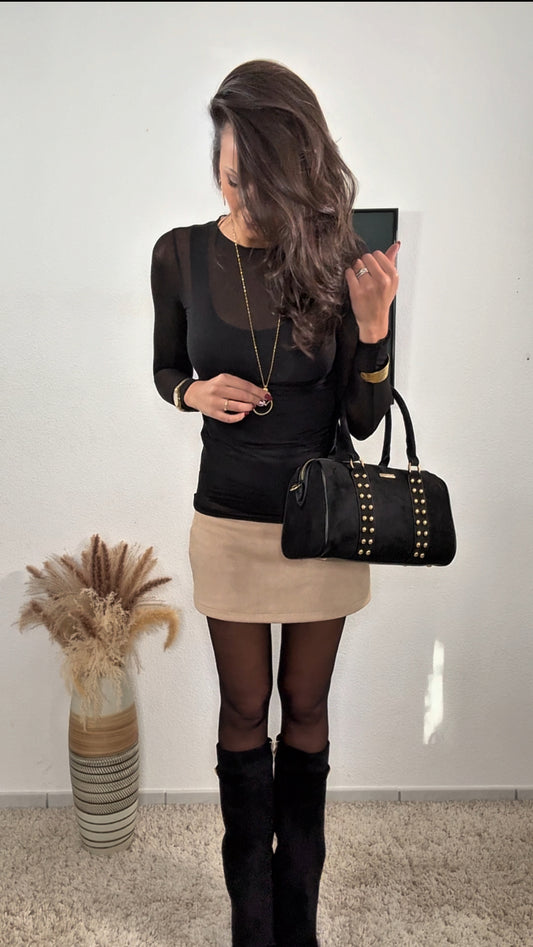 Top OPHELIE noir (cachemire)