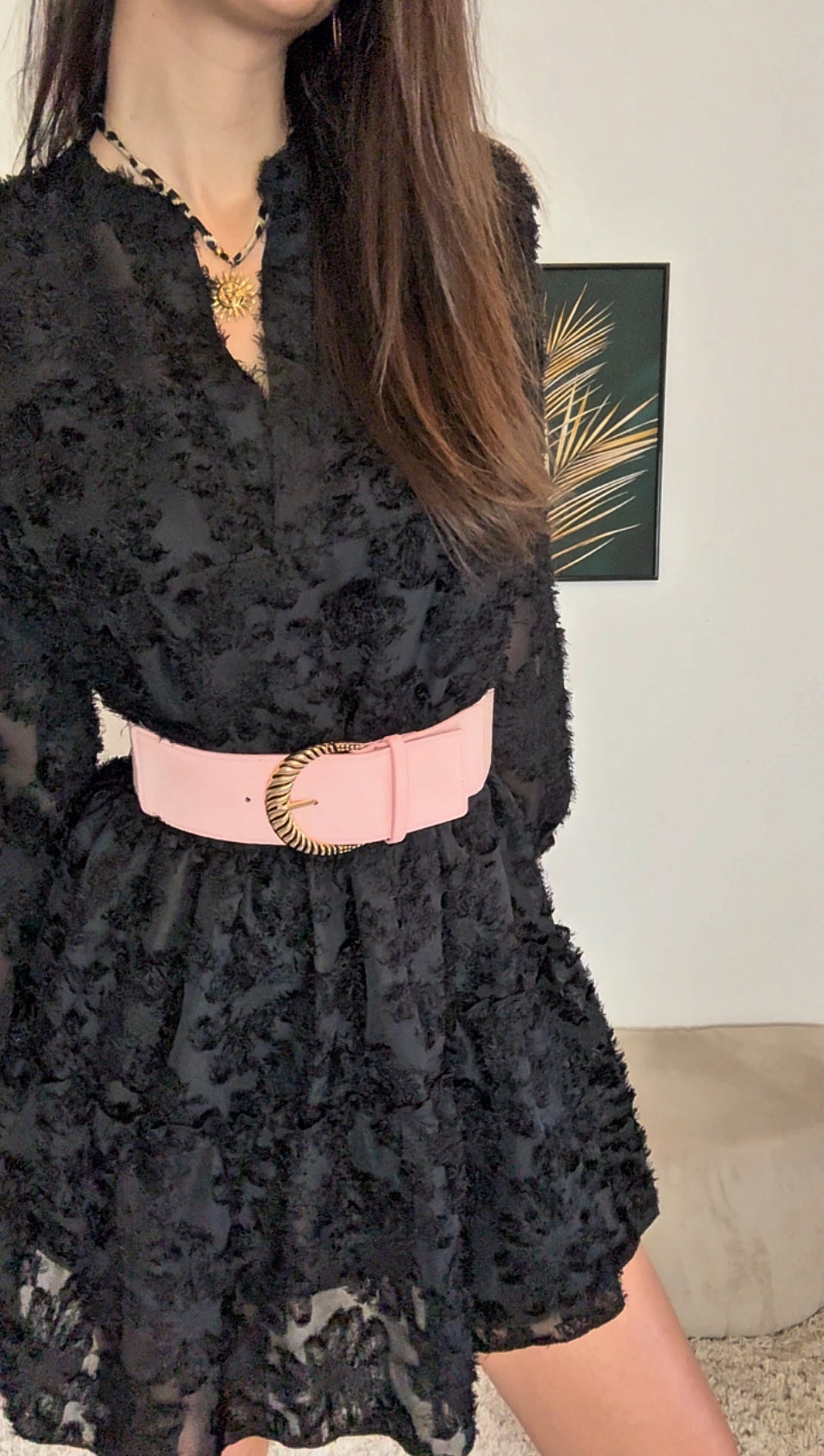 Robe KATIA (noir, écru, rose)