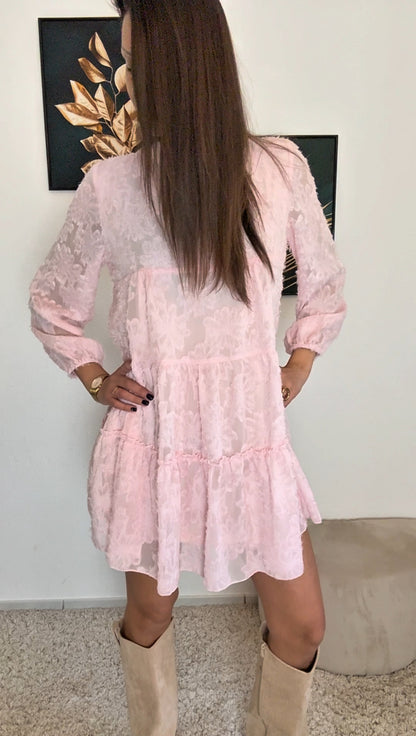 Robe KATIA (noir, écru, rose)