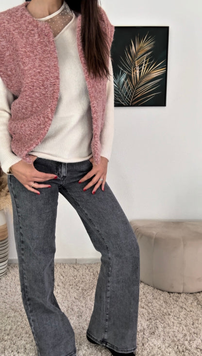 Pull CANDICE (écru, noir, léopard, rose, vert)