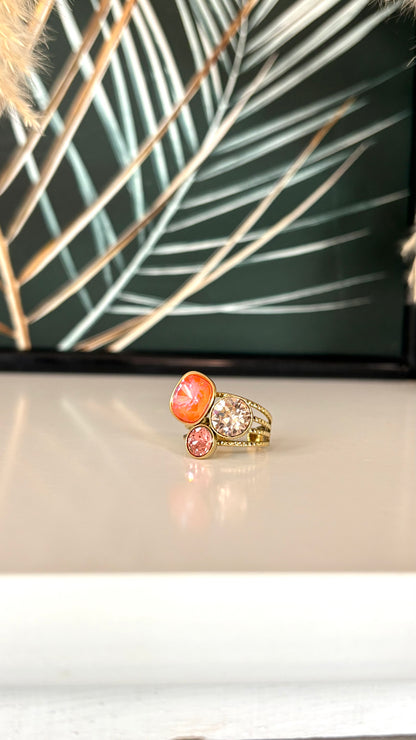 Bague CORAIL (cristaux Swarovski®)