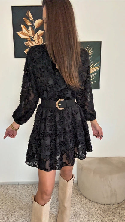 Robe KATIA (noir, écru, rose)
