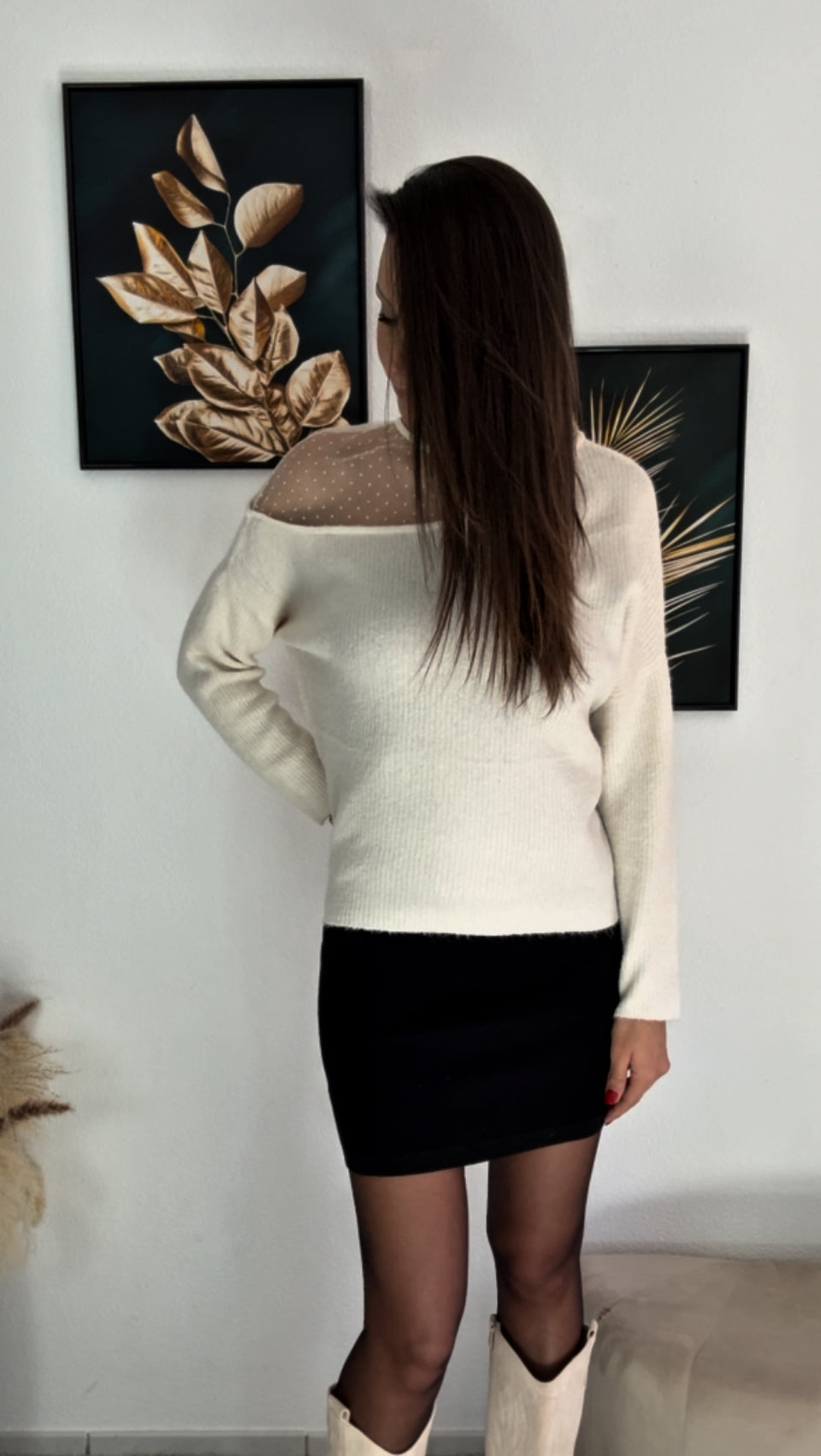 Pull CANDICE (écru, noir, léopard, rose, vert)
