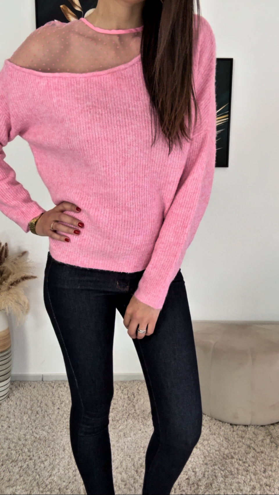 Pull CANDICE (écru, noir, léopard, rose, vert)
