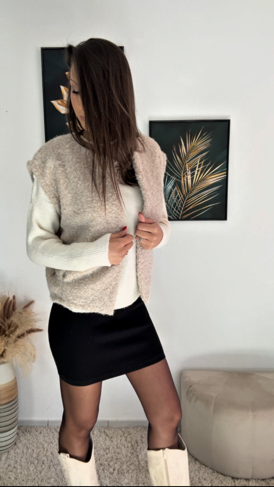 Pull CANDICE (écru, noir, léopard, rose, vert)