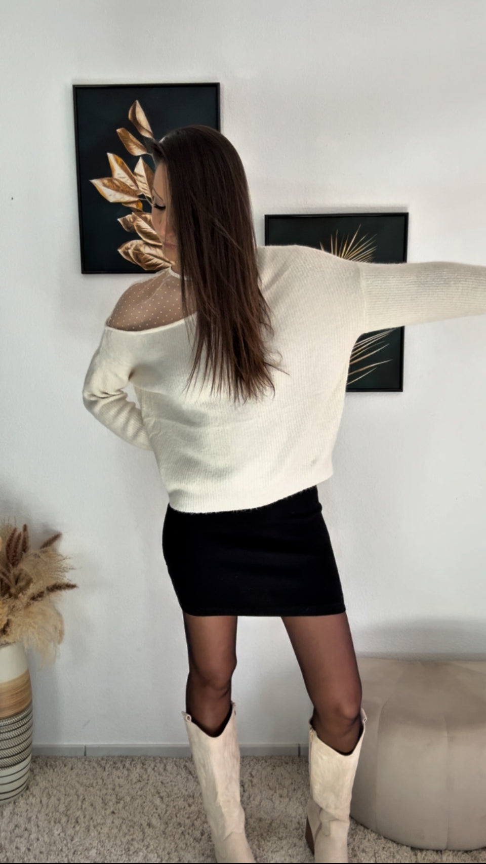 Pull CANDICE (écru, noir, léopard, rose, vert)
