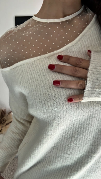 Pull CANDICE (écru, noir, léopard, rose, vert)
