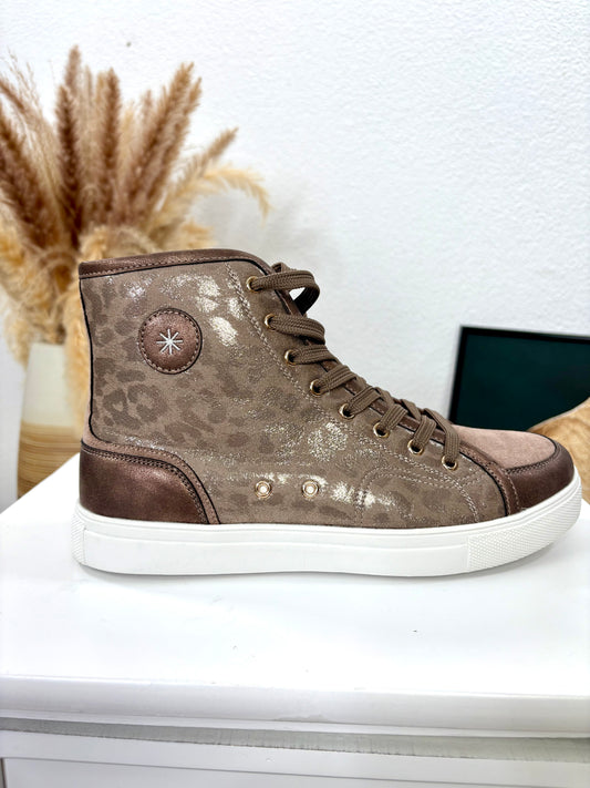 Baskets montantes léopard