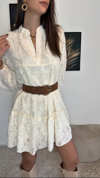 Robe KATIA (noir, écru, rose)