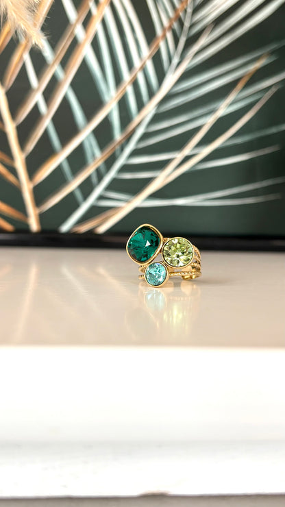 Bague VERT (cristaux Swarovski®)