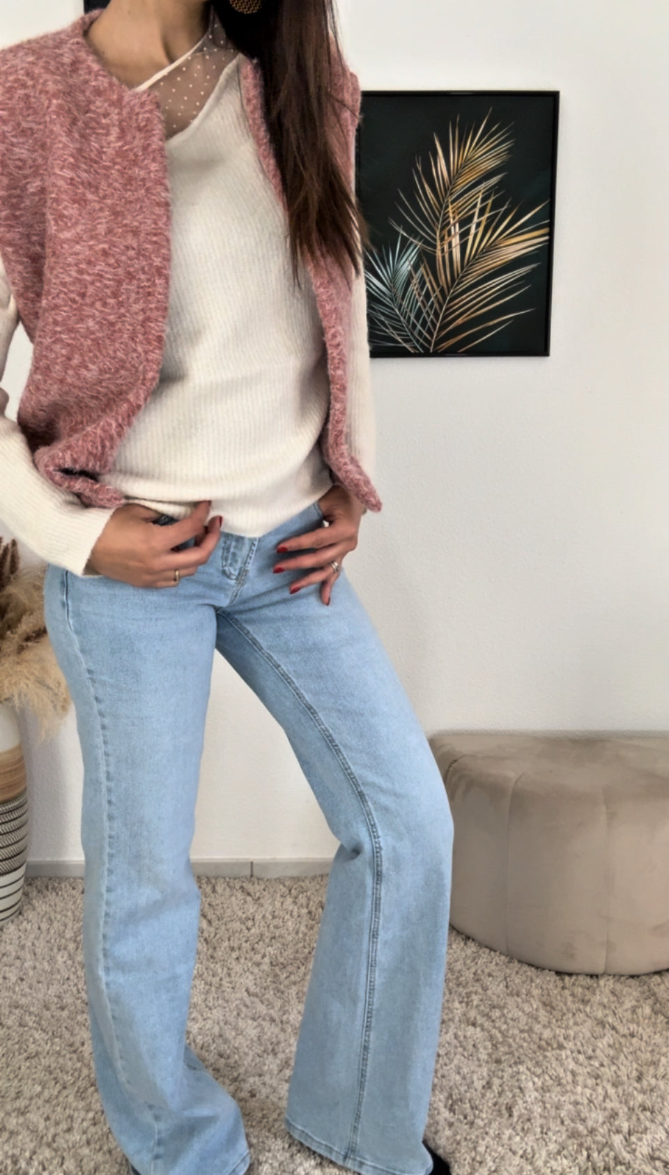 Pull CANDICE (écru, noir, léopard, rose, vert)