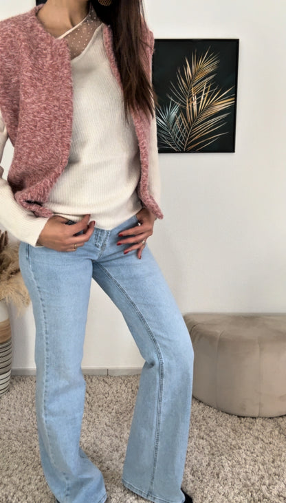 Pull CANDICE (écru, noir, léopard, rose, vert)