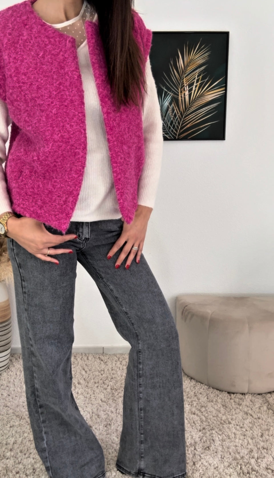 Pull CANDICE (écru, noir, léopard, rose, vert)