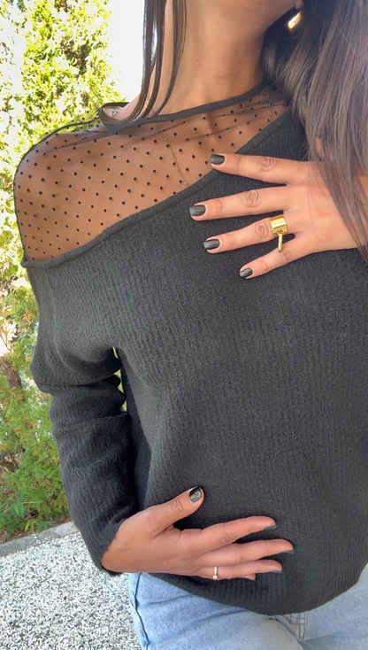 Pull CANDICE (écru, noir)