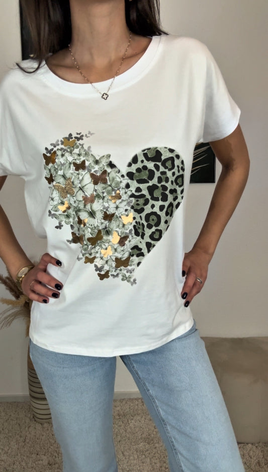 Tee shirt LOVE (kaki,rose, bleu)