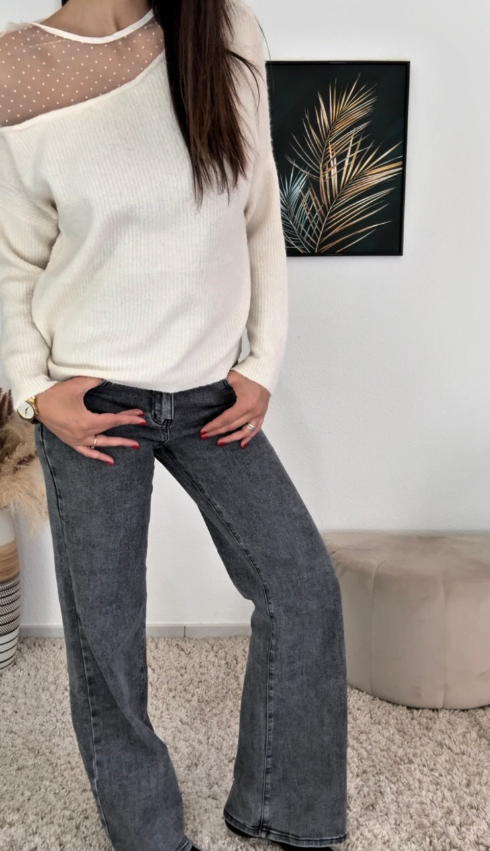 Pull CANDICE (écru, noir, léopard, rose, vert)