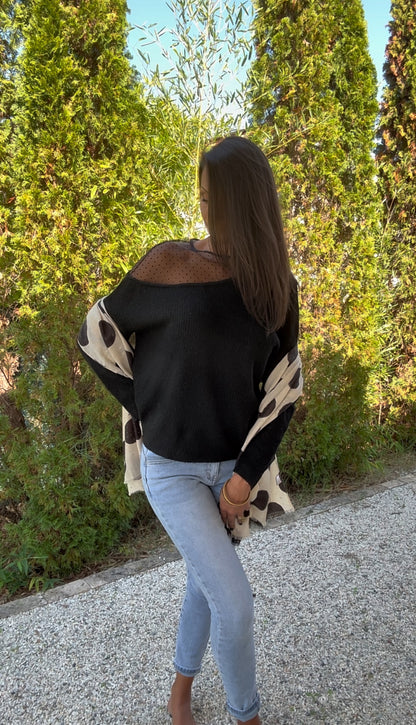 Pull CANDICE (écru, noir)