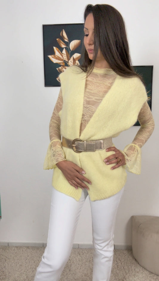 Gilet MELODIE (vert, jaune, rose)