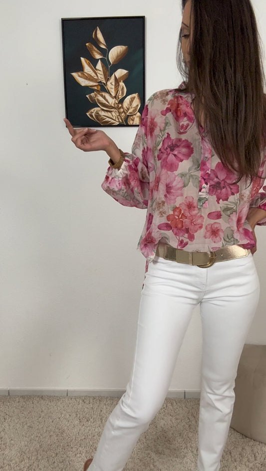 Blouse CAMELIA (rose, vert)