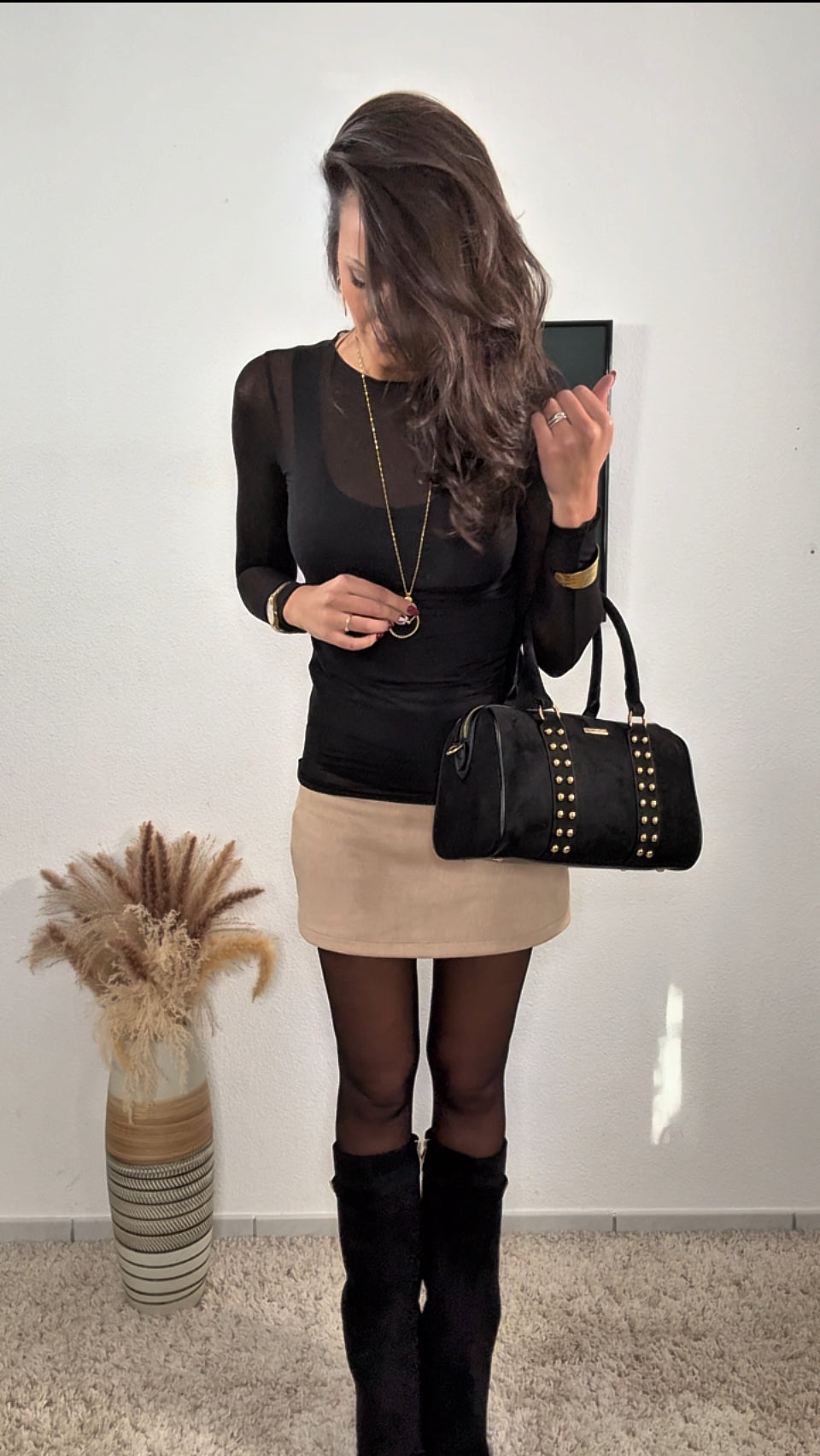 Top OPHELIE noir (cachemire)