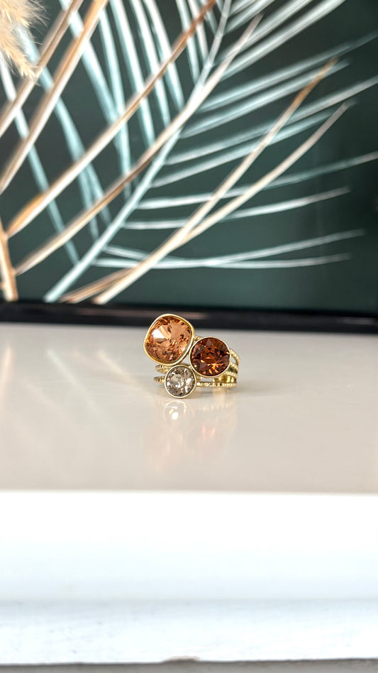 Bague MARRON (cristaux Swarovski®) La dernière