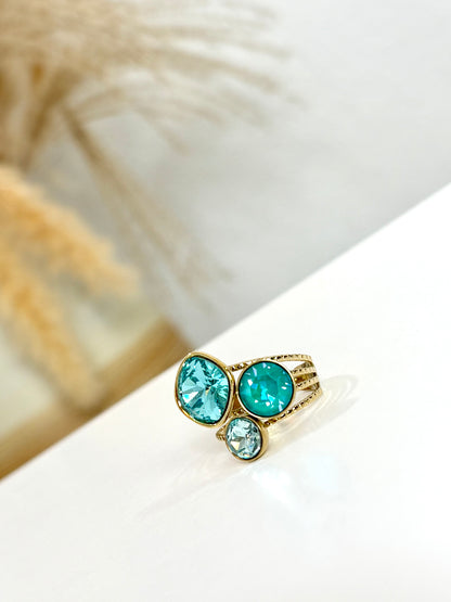 Bague TURQUOISE  (cristaux Swarovski®)