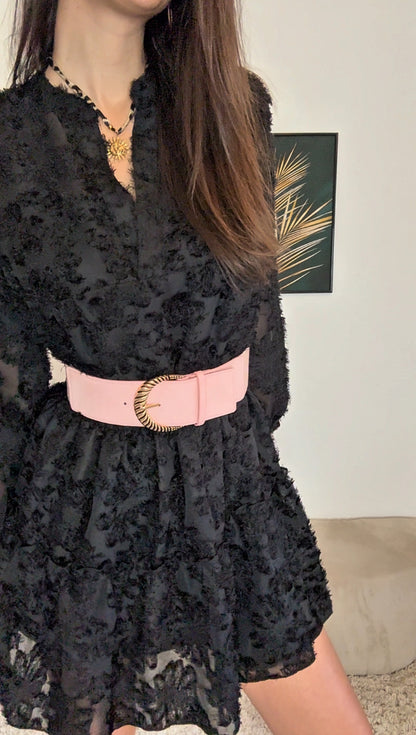 Robe KATIA (noir, écru, rose)